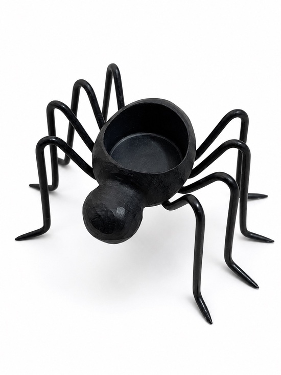 Pottery Barn Other - Pottery Barn Halloween Heavy Black Metal Spider Votive Tealight Candle Holder